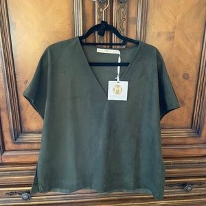 MARIE OLIVER - Forest Suede Clara Top